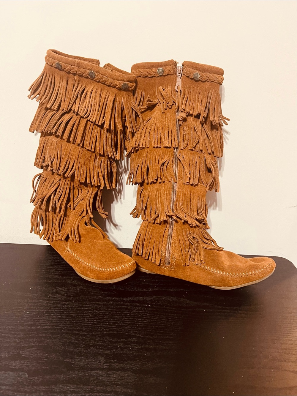 Minnetonka Moccasins 1652 Brown Suede Fringe Boot